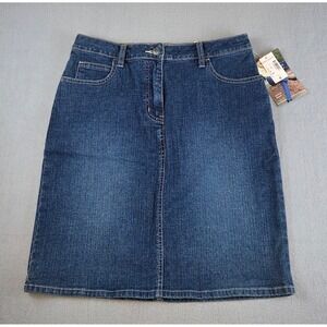 New Dress Barn Knee Length Denim Blue Jean Skirt Modest Western Casual Women's 8